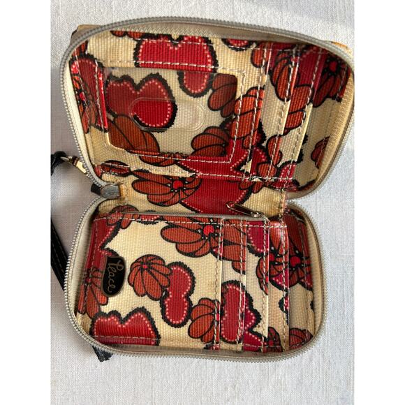 Vintage Sakroots Peace Bird Cell Phone Zipper Wallet wrist - Picture 3 of 5